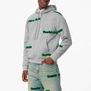 Louis Vuitton Tourist Vs, Purist Tuffetage Large Gray Hoodie with Green Text